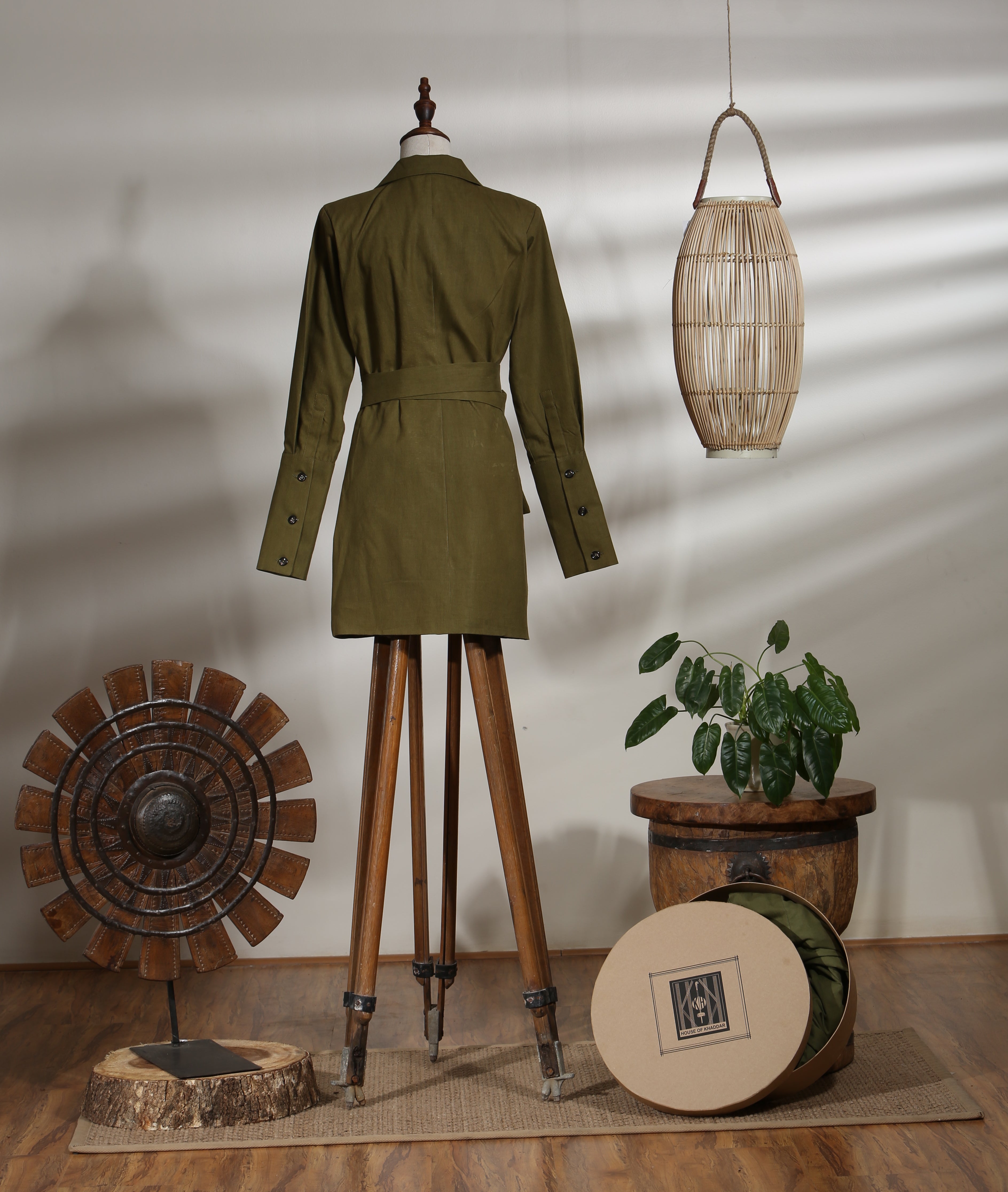 MID LENGTH JACKET WITH PANTS - OLIVE BRANCH