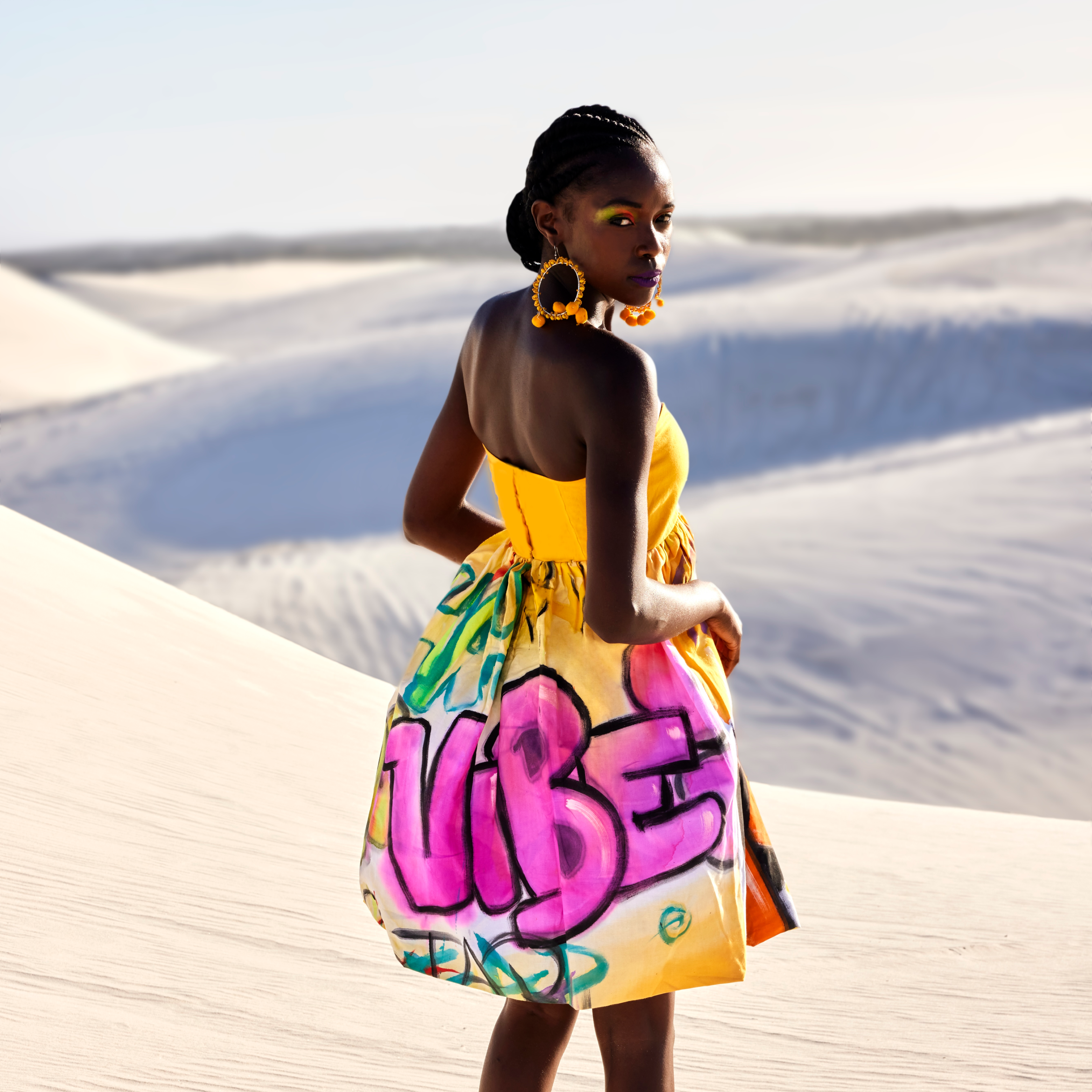 HAND PAINTED CHAOS GRAFFITI BUBBLE DRESS
