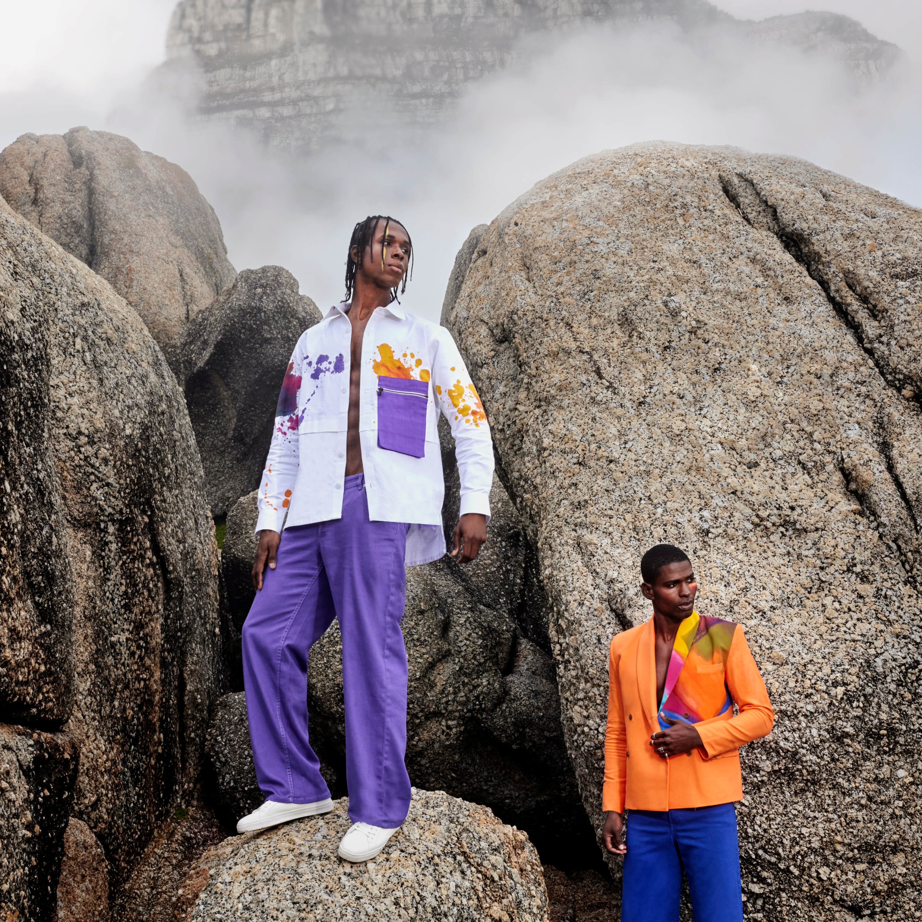 PAINT SPLATTER SHIRT AND PARACHUTE TROUSERS