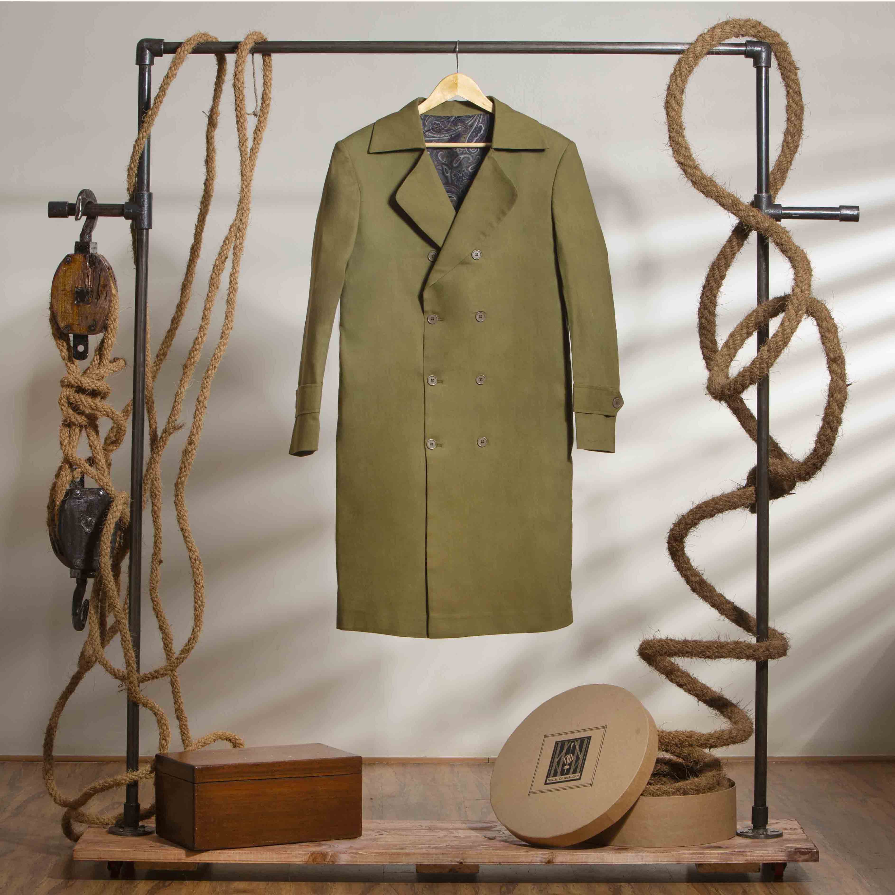 Double Breasted Coat - Olive Branch