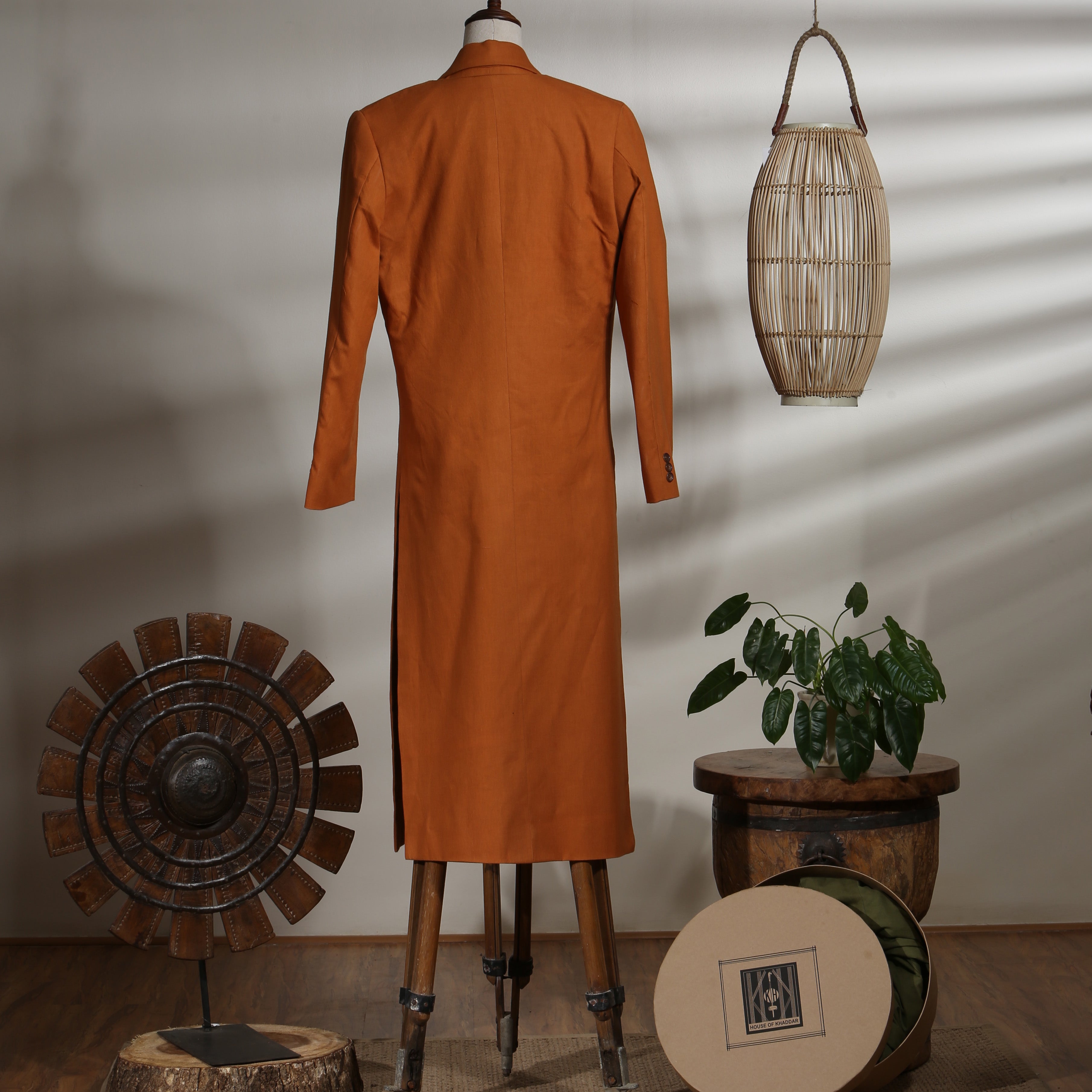 Double Breasted Blazer with Cropped Wide Legged Trousers - Adobe