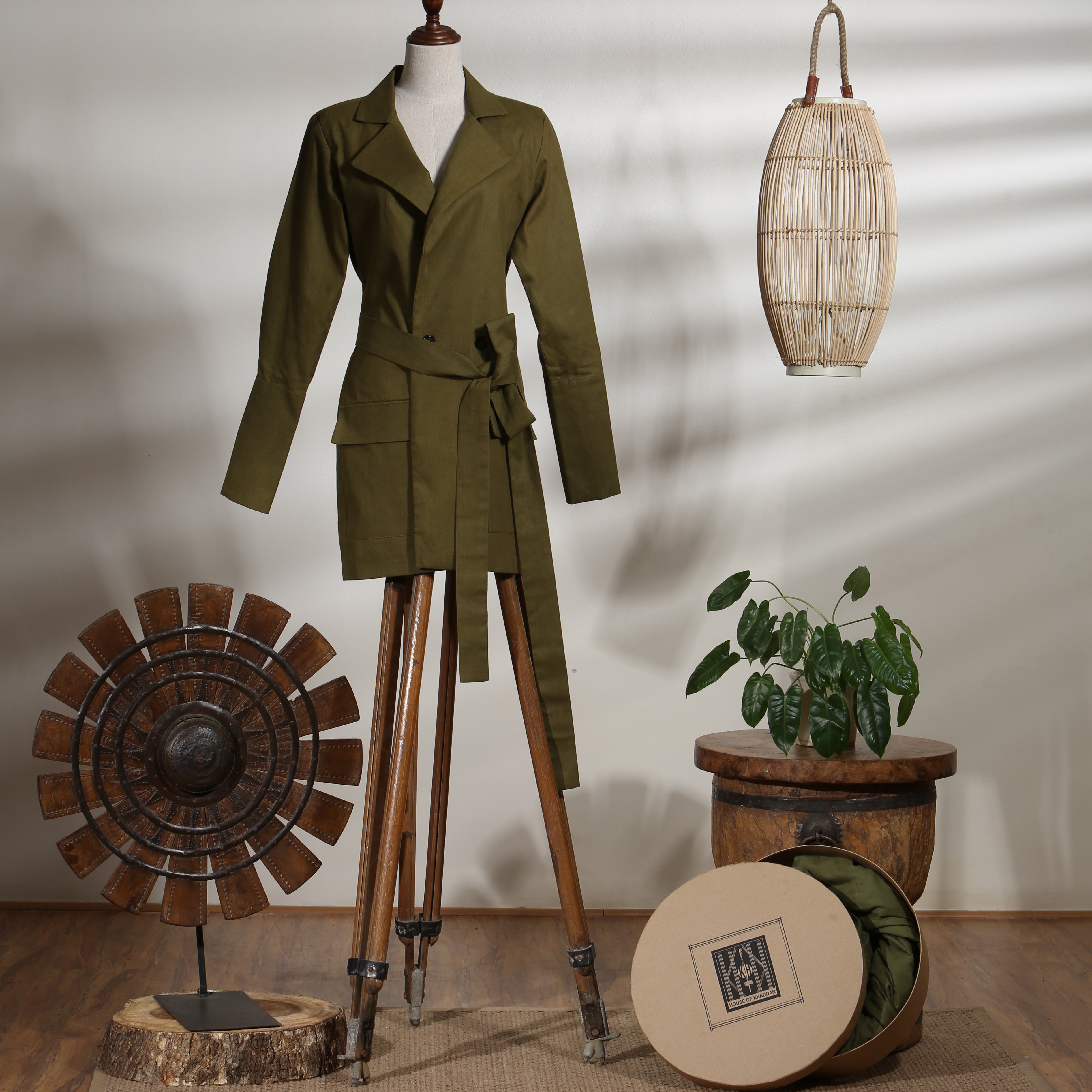 Wrap Jacket - Olive Branch