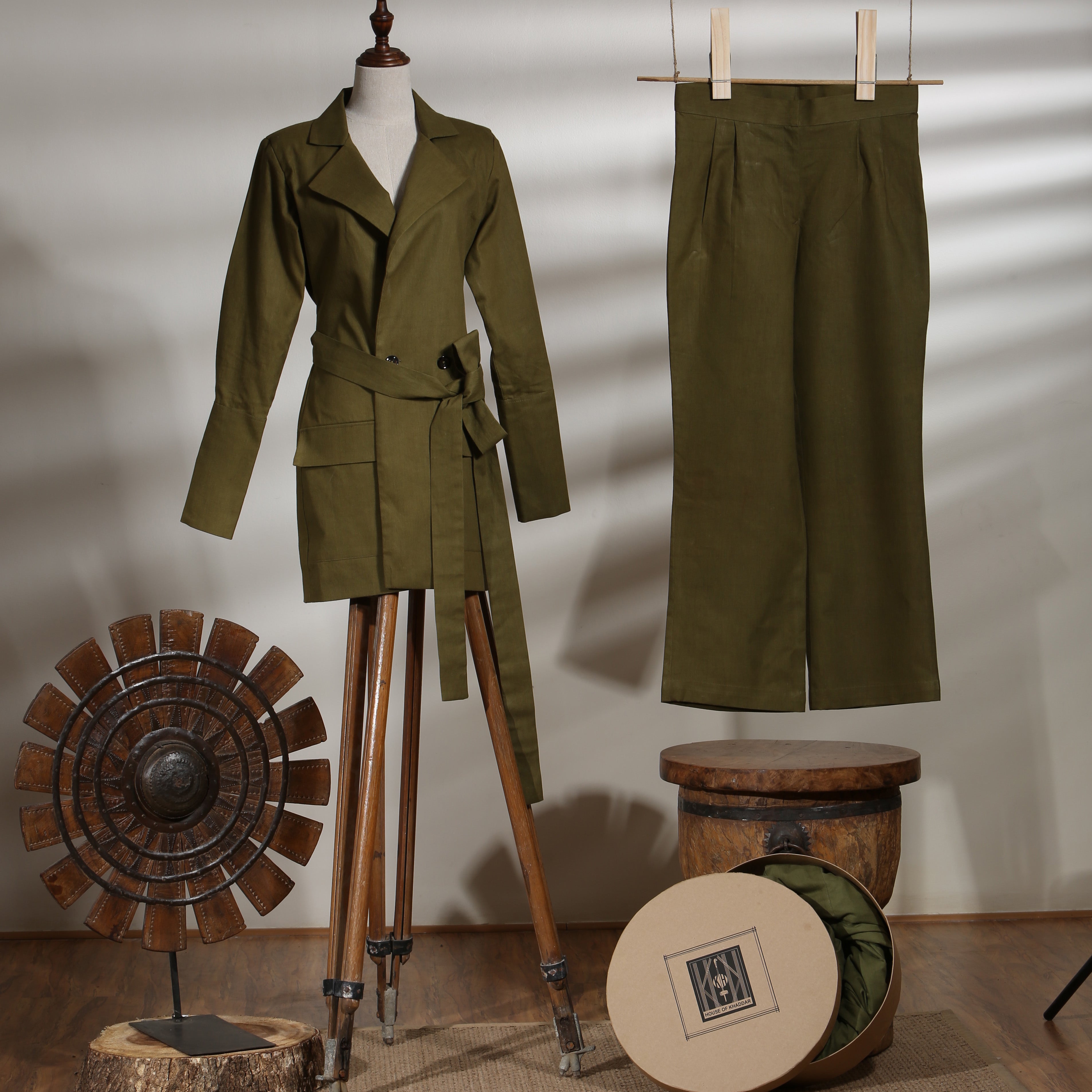 Wrap Jacket - Olive Branch