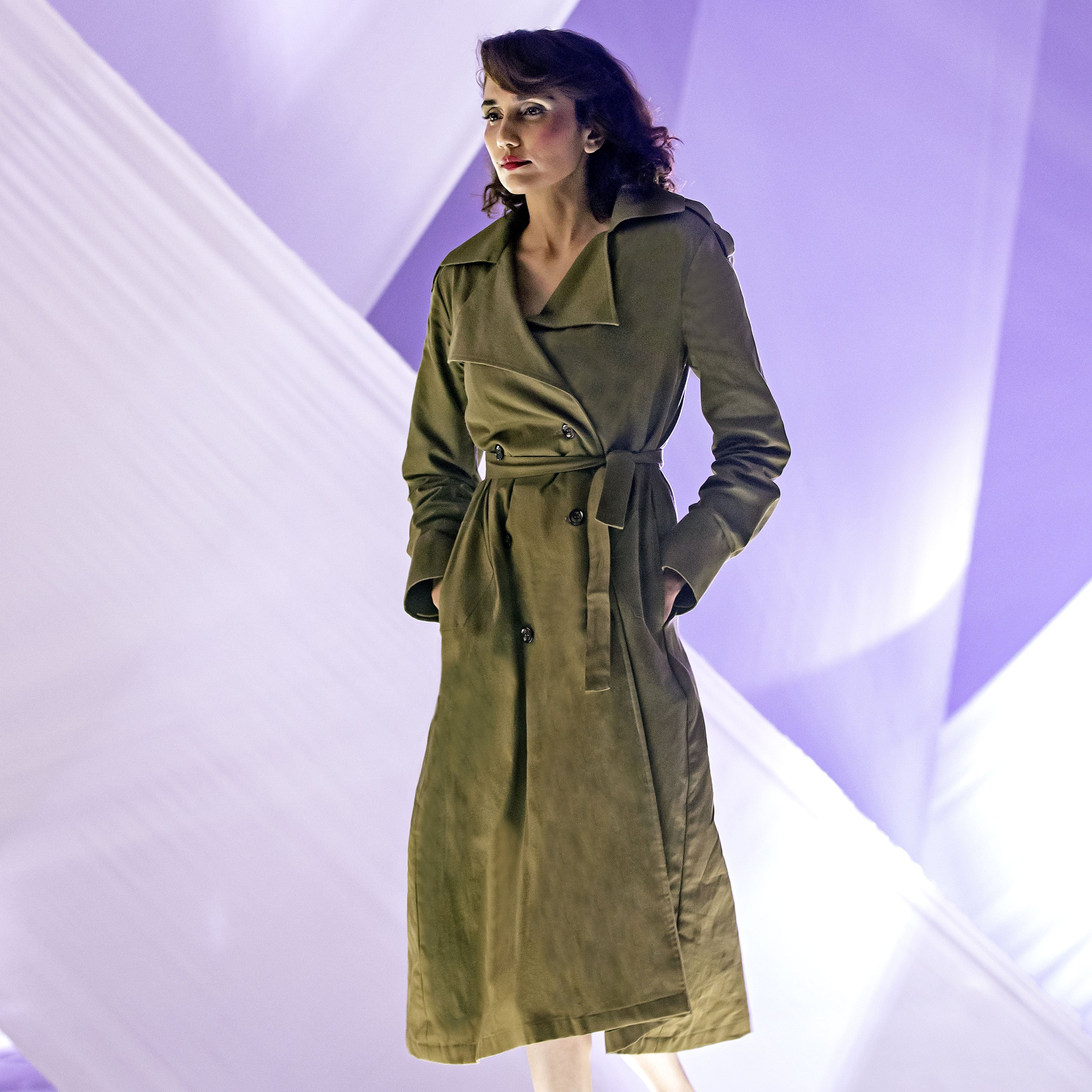 Double Breasted Trench Dress - Olive Branch